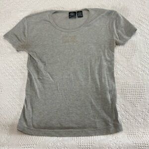 DKNY Ribbed Gray Slim Fitting Tee (M)